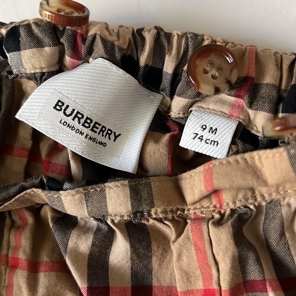 Burberry Check Print Overalls Pants Jumpsuit 9m - Picture 7 of 11